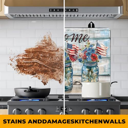 Image of Patriotic Stove Top Cover, Heat Resistant Electric Stove Protector Mat, Large Diatomite Kitchen Counter Mat, Independence Day Decor American Flag Kitchen Accessory (vase, 28x20 Inch)