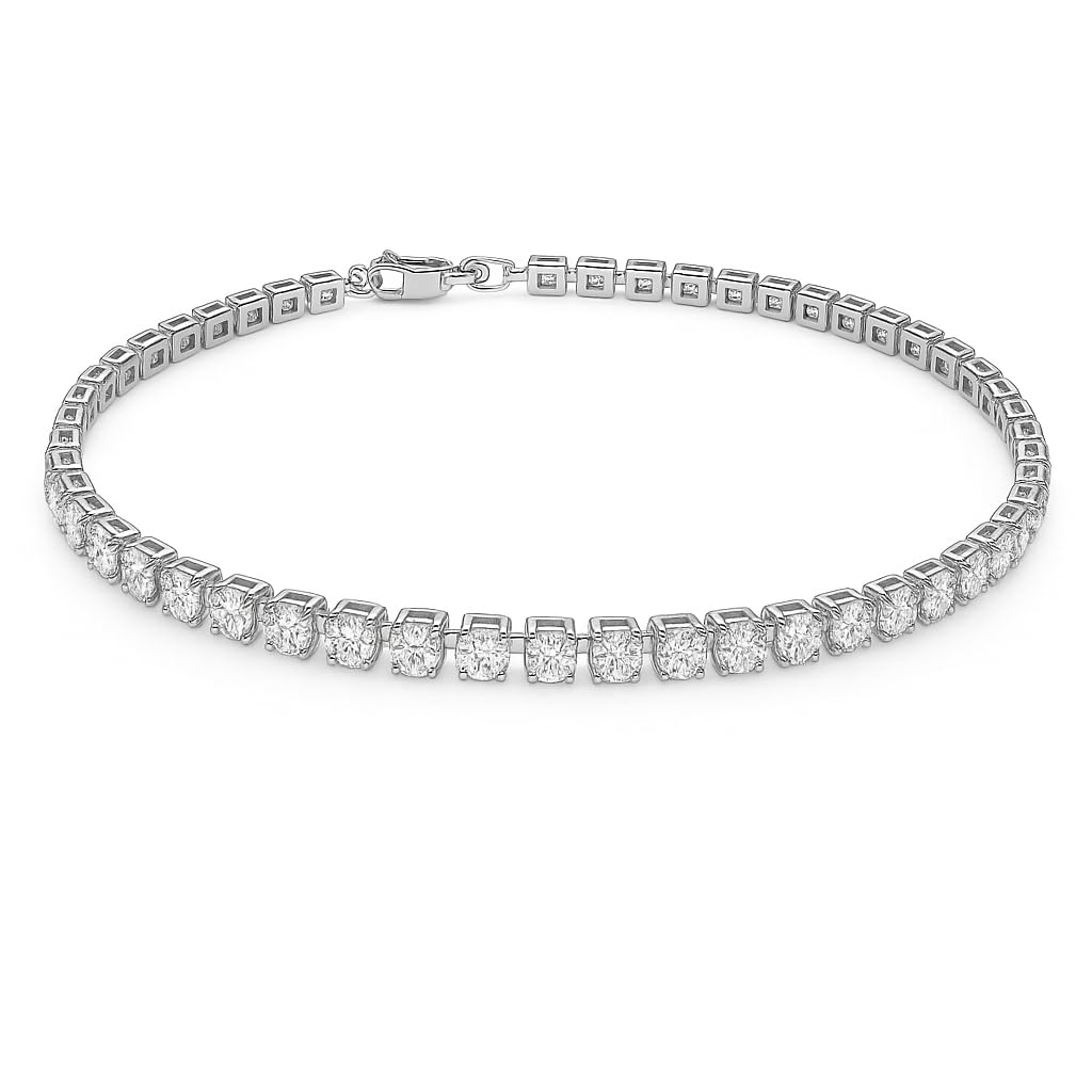 Dada Gioielli - Bracciale Tennis Donna Zirconi da 3 mm Lunghezza 17+3 cm Acciaio Inossidabile Elegante e Resistente, Idea Regalo Donna