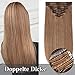 Produktbild TESS Echthaar Extensions Clip in guenstig Haarverlängerung Doppelt Tressen für komplette Haarextension 8 Teile 18 Clips Glatt 7A Dicke Haarteile (40cm-130g, 27 Dunkelblond)