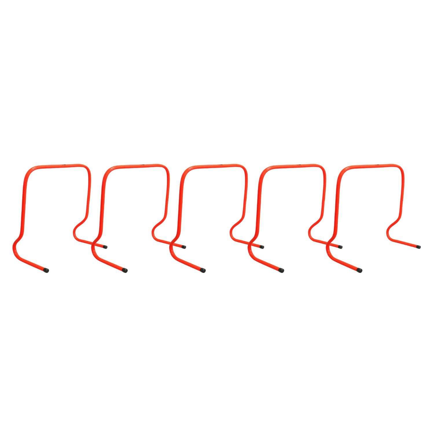 Set de 5 Vallas de Entrenamiento, Naranja, PVC Alta Resistencia, 50 cm Altura, para Coordinación y Velocidad, Uso Escolar y Atletismo