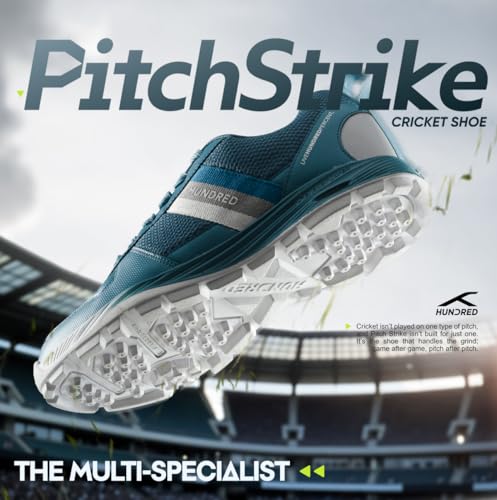 HUNDRED PitchStrike Cricket Shoes Blue Light Blue/White - Image 3