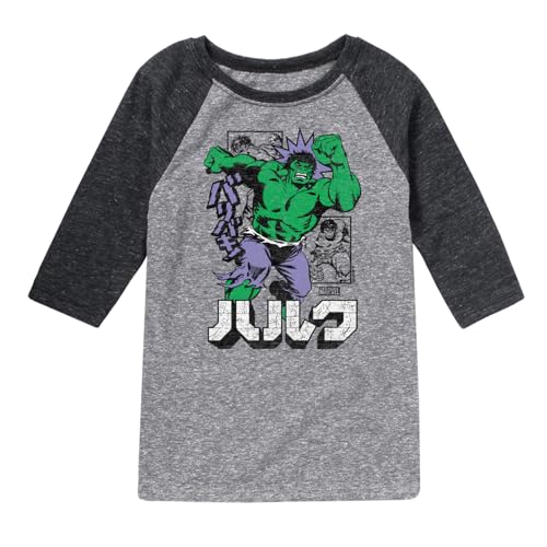 Marvel Hulk - Katakana - Toddler and Youth Raglan - Main Image