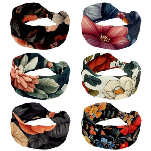 Bandeau sport absorbant anti-transpiration fleurs lot de 6
