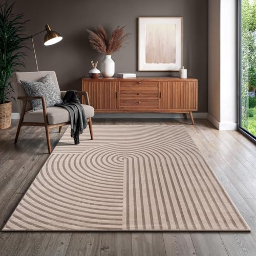 the carpet Knight Luxuriöser Wohnzimmerteppich mit Soft-Touch-Kurzflor, 3-D Effekt und Raffinierten Glanzdetails in Hoch-Tief Struktur, Braun, 80 x 300 cm the carpet Knight Luxuriöser Wohnzimmerteppich mit Soft-Touch-Kurzflor, 3-D Effekt und Raffinierten Glanzdetails in Hoch-Tief Struktur, Braun, 80 x 300 cm