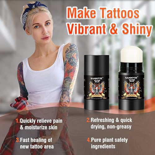 Samnyte Tattoo Balm, 3.53Oz, Tattoo Cream Stick for Moisturizing, tattoo aftercare butter Lotion-3.53Oz - Thumbnail 5