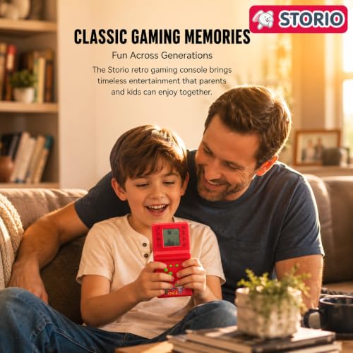 Image of Storio Handheld Video Game Console for Kids, 9999 in 1 Brick Game, Portable LCD Retro Gaming Device, Educational Electronic Game Toy for Boys Girls Travel Entertainment