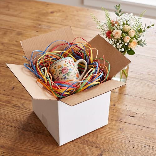 Image of HORLIMER 40 Pack 5x5x5 Shipping Boxes, White Corrugated Cardboard Box for Mailing, Packaging, Small Business