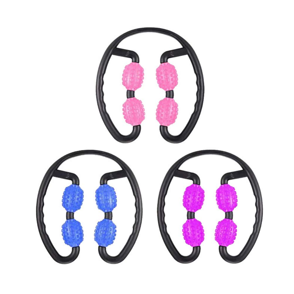 BESPORTBLE 360 Degree Leg Massage Stick 4 Wheel Fitness Equipment Relaxation Clamp Foam Roller Versatile Random Color