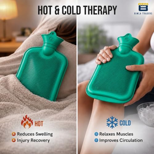 Image of Btag Hot Water Bag (2Ltr) for Pain Relief | Non-Electric Rubber Heating Bottle Period Cramps, Body Aches | Long Heat Retention | Wide Mouth with Leak Proof Cap & Skin Friendly Material (Turquoise)