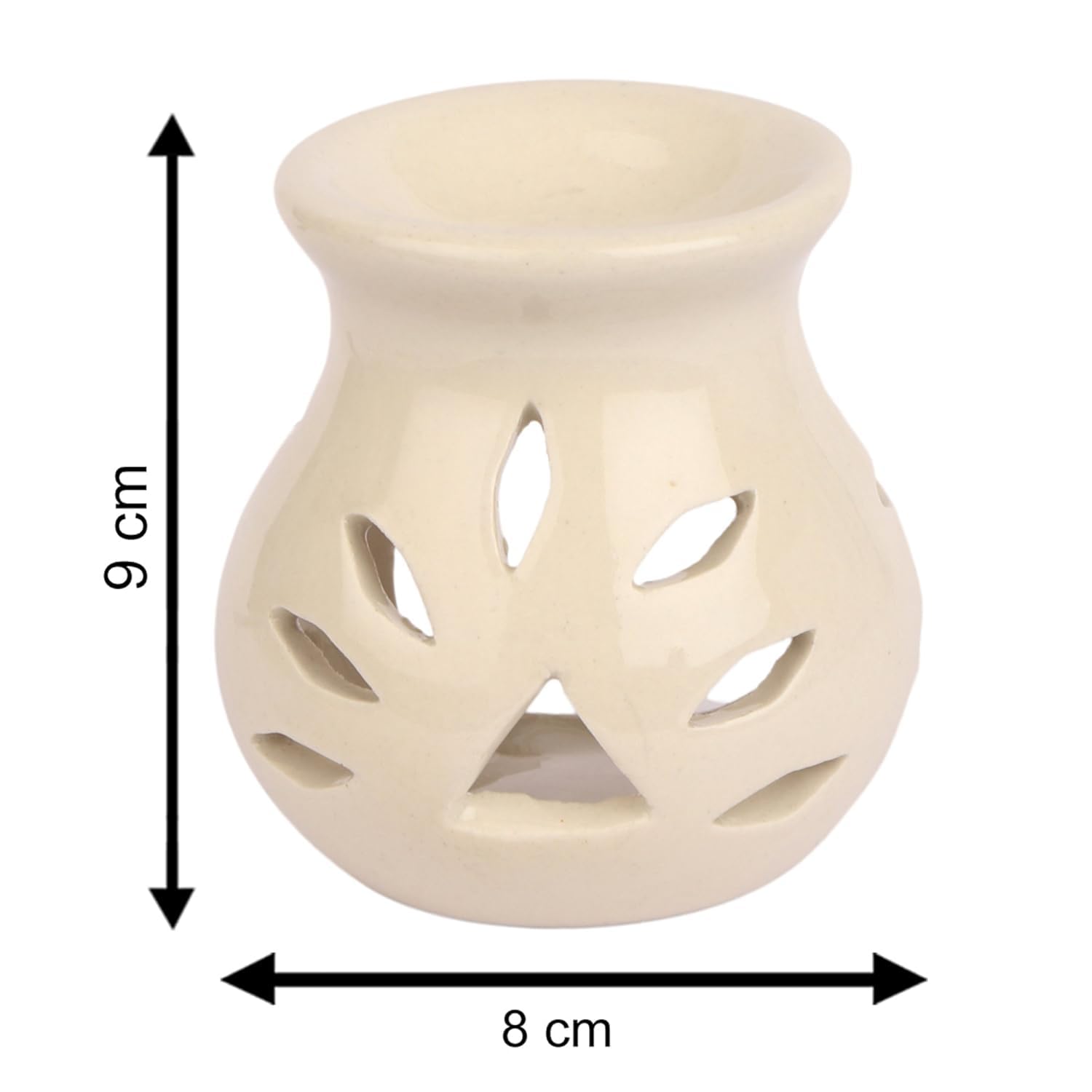 Pure Source India Ceramic Aroma Burner with Tealight, Pack of 1 (White) 1
