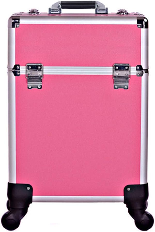Professional Trolley Cosmetic Case Large Capacity Multi-Layer Expandable Tray 4 Universal Wheel with Brake for Nail Salon,3