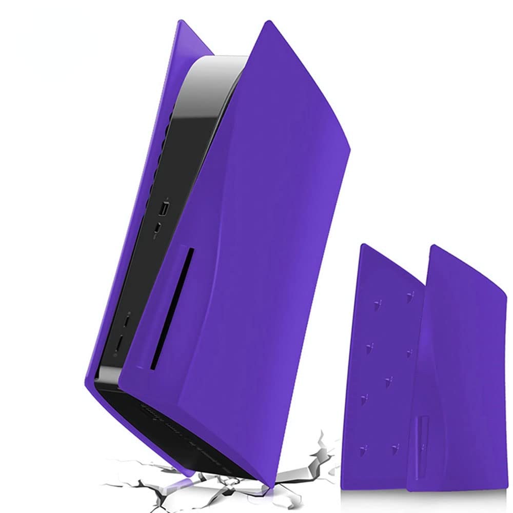 PS5 Console Faceplate Cover Protective Case Skin Shell Skin Hard Protective Shell for PS5 Disc Edition (Purple)