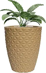Vaso Grande P/plantas Coluna Diamante Polietileno Jardim (Bege)