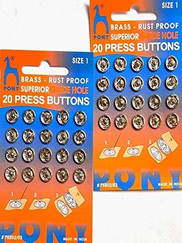 Paushak Boutique Pony Tich Buttons (Snap Fasteners) Size1 40Set for Craft,Dressmaking and Sewing Purpose