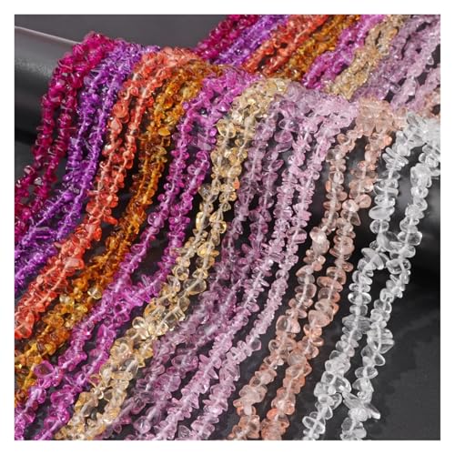 Perles de verre irrégulières 5-8mm de forme libre pour création bijoux de 80cm - 2