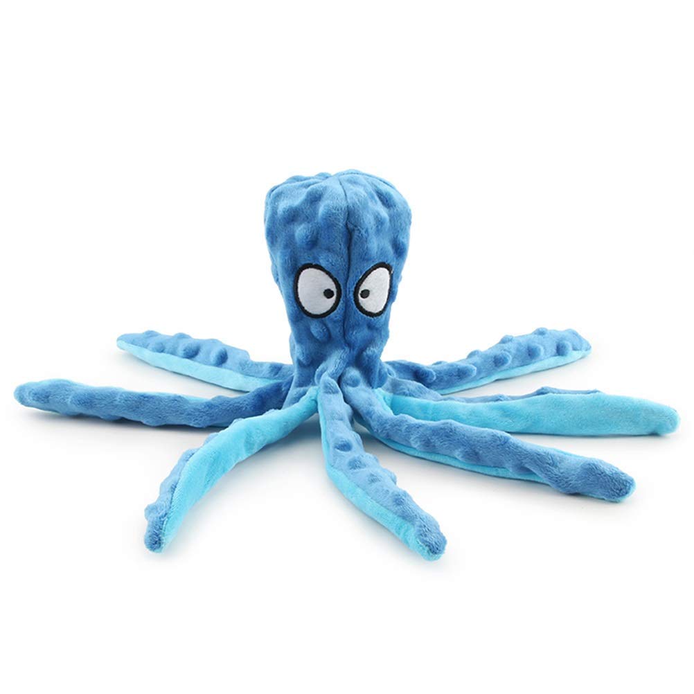 Peluche chien jouet dessin animé orange chiot calmar bleu pour animal