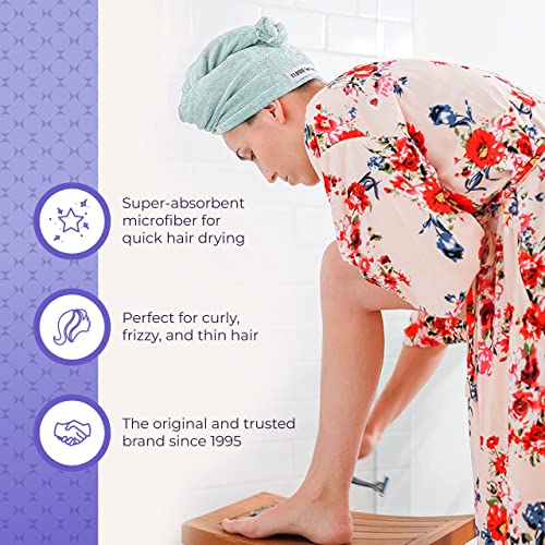 Turbie Twist Microfiber Hair Towel Wrap For Women And Men | 4 Pack | Quick Dry Turban For Drying Curly, Long & Thick Hair (Pink, Purple, Blue, Aqua) #TOP5