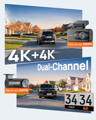 70mai A900 Dual 4K Front & Rear Dash Cam w/ WiFi 6, GPS, Night Vision & 64GB Card - image 2