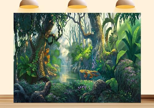 Magical Fantasy Forest Backdrop Spring Enchanted Forest Fairy Garden Background Classroom Decor Story Time Theme Party Decorations Kids Activity Background Props 5X5ft Fabric