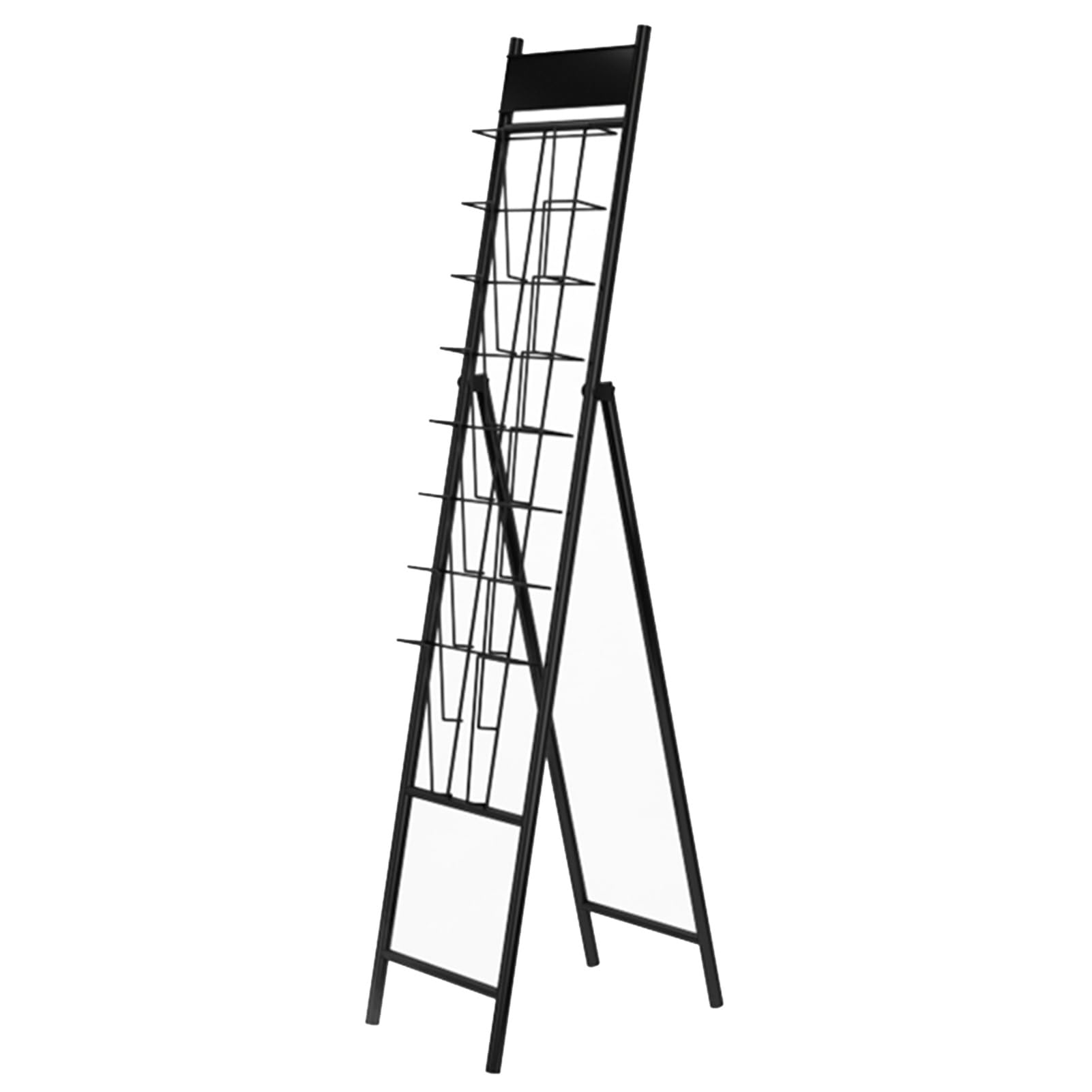 Składany stojak na czasopisma i stojak na broszury - Przenośny pojemnik do biur, wystaw, bibliotek i gazet - Organizer na czasopisma (29,9 x 42,9 x 135 cm)