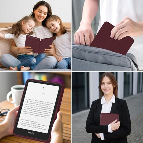 Image of Sanyetral Protective Case with Auto Wake /Sleep Function, Incompatible with TCL Remarkable Nokia -Red