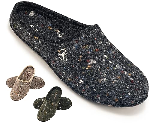 ESTRO Filzpantoffeln Herren mit Filzsohle - Hausschuhe Herren Winter Warm...