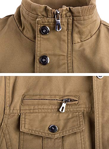 Tacvasen Men's Military Jacket Casual Cotton Full Zip Outwear Thicken Coat,Denim Blue M #TOP4