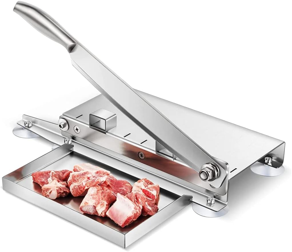 Cortador de carne manual de alta resistencia, cortador de alimentos de acero inoxidable para carne, huesos y verduras, funciona a mano para cocina, carnicería, restaurante