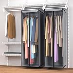 Univivi 54“ Garment Bags for Hanging Clothes,2-Pack Breathable Non-Woven Clothes Cover for Closet Organizer with Clear Window, Hanging Garment Storage Bag for Dresses,Suits,Coats