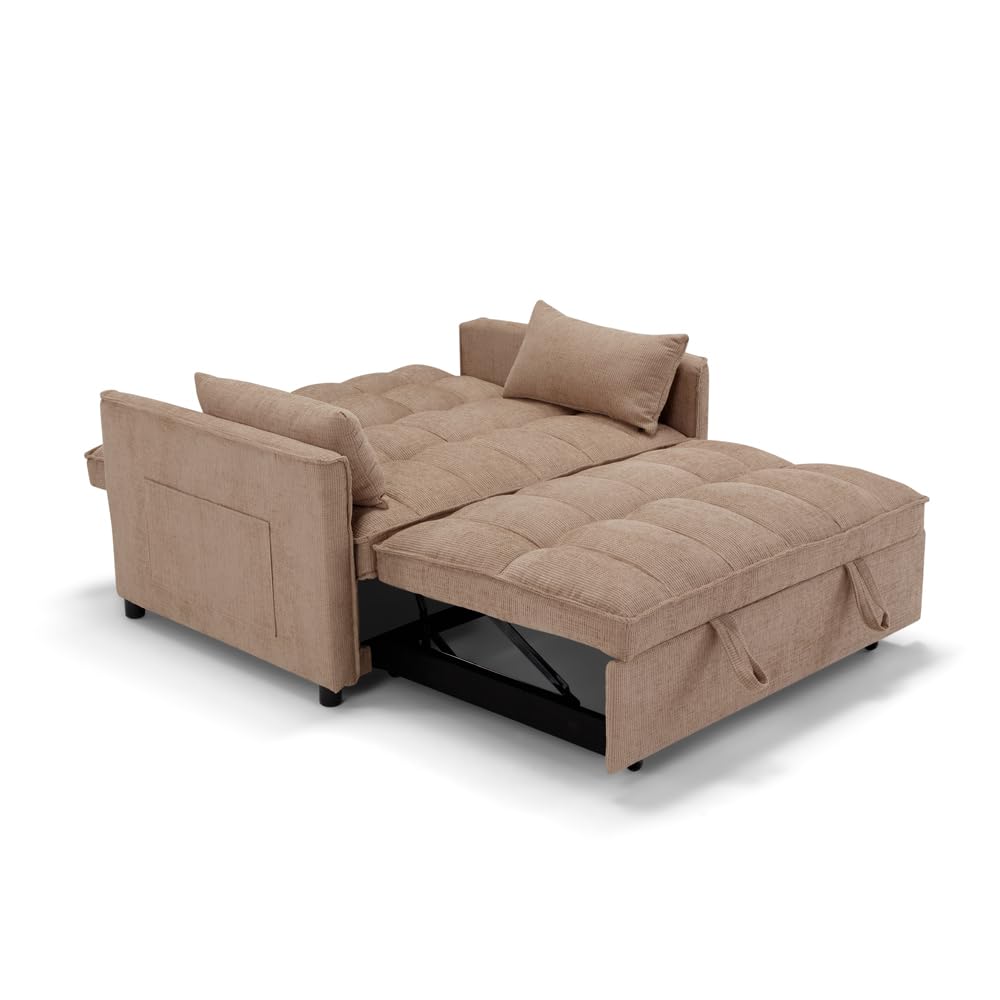 REDÒKASA Divano letto modello PALERMO con 2 cuscini, massima imbottitura, design adatto per ambienti classici e moderni (Tortora)