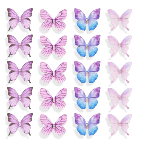 Pinces à cheveux papillon violettes pour mariage et bal de promo