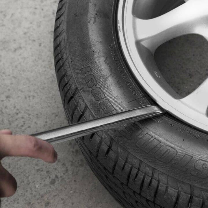 Image of 2Pc 18inch Tyre Lever Chrome Finish for Truck, Car, Bike Tube Tyre Puncture Tubed Tyre Puncture Repair Kit 18 inch