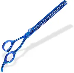 Tesoura Maryam Semi Dentada 7" Tosa Profissional Pet Shop (Azul)