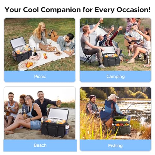 Warmounts Soft Cooler Bag Insulated Leakproof 48 Cans Collapsible W/Insulating Cover&Leakproof Pvc Bag, Large Travel Cooler, Soft Sided Coolers For Picnic thumb #6