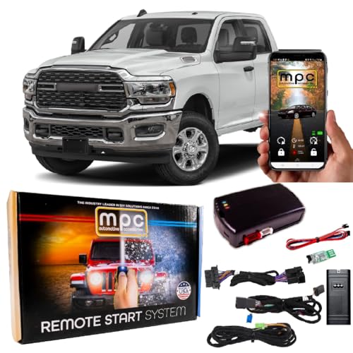 MPC Remote Starter with Smartphone Control Compatible with 2019-2024 RAM 2500 |Gas| |Push-to-Start| Plugin T-Harness - Smartphone or Factory Key Fob Activated - FlashLink Updater