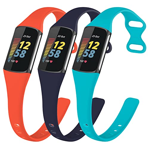 Correa deportiva de silicona compatible con Fitbit Charge 6/5 miniatura 1