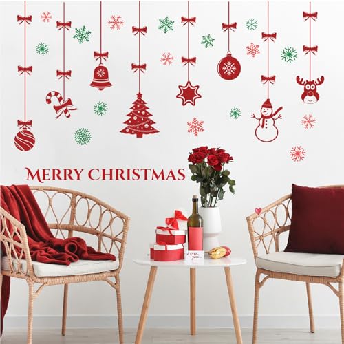 Vinilos Decorativos Navidad para Pared y Ventana Rojo miniatura 5