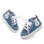 Baby Girls Boys Shoes Soft Anti-Slip Sole Newborn First Walkers High Top Canvas Denim Unisex Infant Sneaker - Image 5