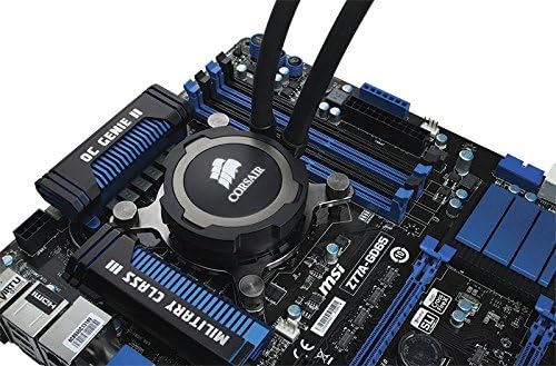 Corsair Hydro Series H105 water block mounted on a motherboard