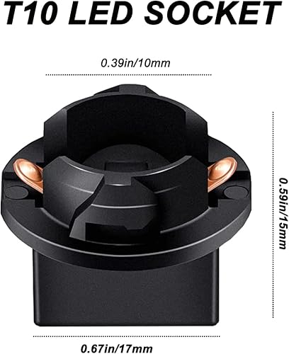 Miniatura 3 de GLOFE T10 194 168 - Bombillas LED azul hielo para instrumentos con enchufe de bloqueo giratorio T10, superbrillante, panel de instrumentos T10,