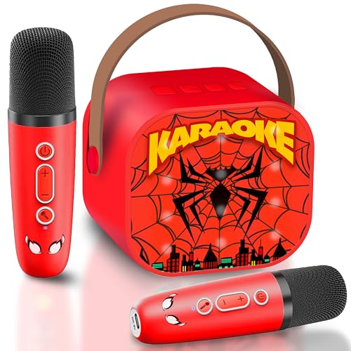 Spider Giocattolo, Spider Karaoke per Bambini con 2 Microfono Wireless Karaoke, Canta tu Karaoke Bambini 3-12 Anni...