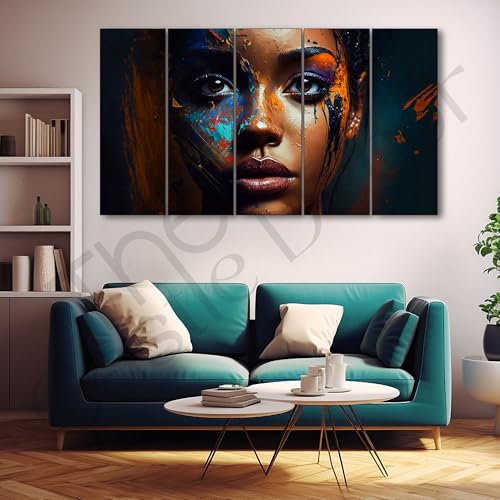 Image of The Castle Decor Women Abstract art painting with frame Big Size 27x48 Wall art for living room,Bedroom,Drawing room,Hotels-Wooden Framed-686
