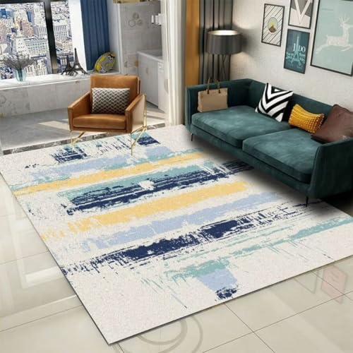 Tapis jeux enfant moderne en velours doux et design abstrait - 2