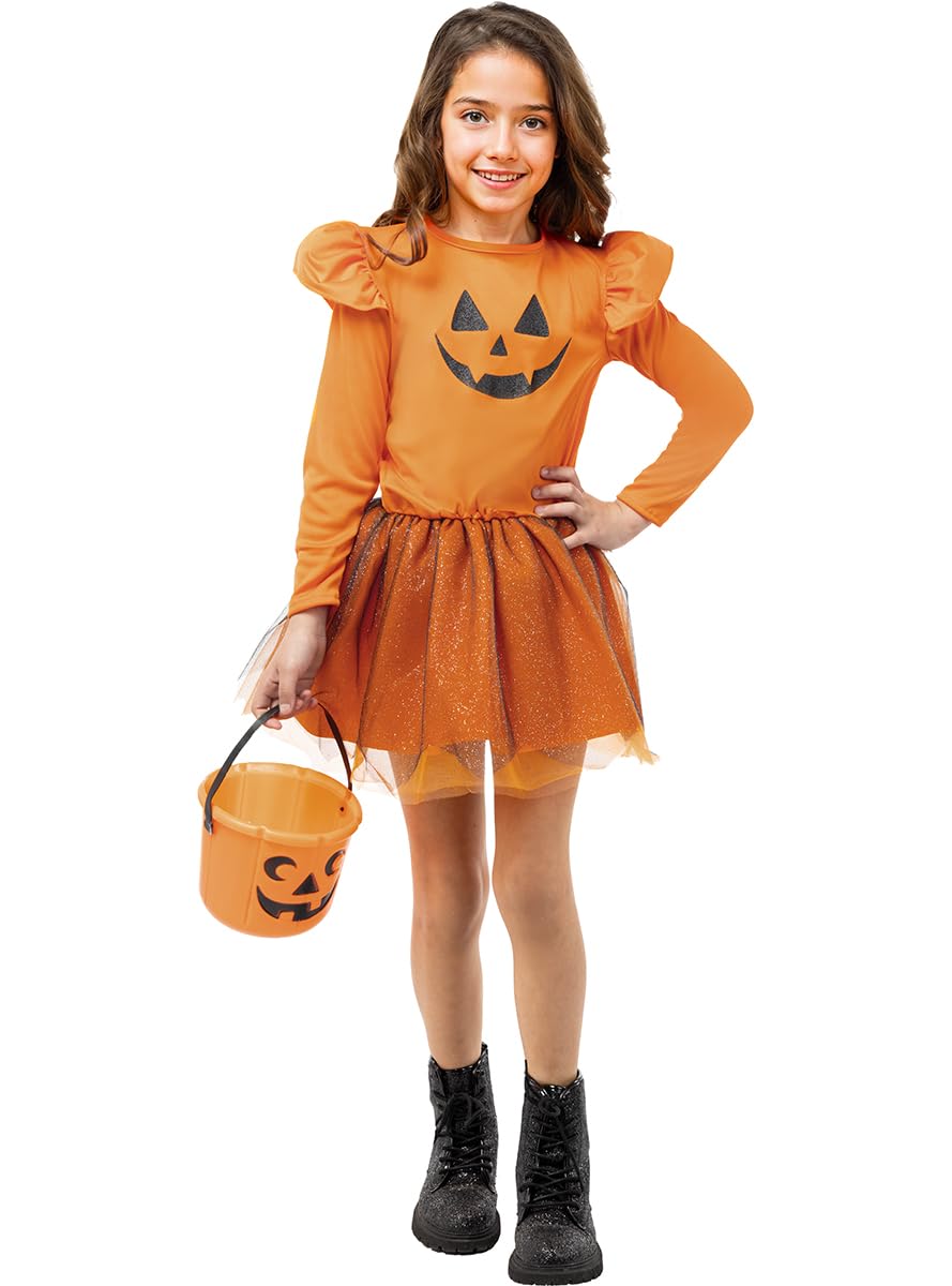 Funidelia | Disfraz de calabaza tutú para niña Comida, Verduras, Halloween, Terror - Disfraz para niños y divertidos accesorios para Fiestas, Carnaval y Halloween - Naranja