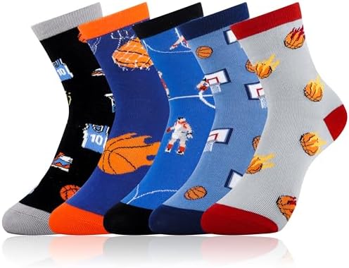 Moyel Basketball Socks For Boys 8-12 Year Old Basketball Gifts For Boys Novelty Fun Funny Socks For Boy Basketball Gift Ideas For Teen Boys On Christmas Birthday