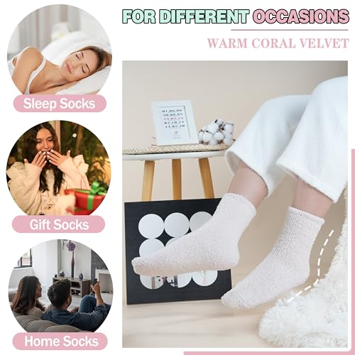 Image of Fuzzy Socks Warm Fluffy Winter Cozy Thick Plush Slipper Sleep Comfy Crew Socks for Women & Men 5 Pairs
