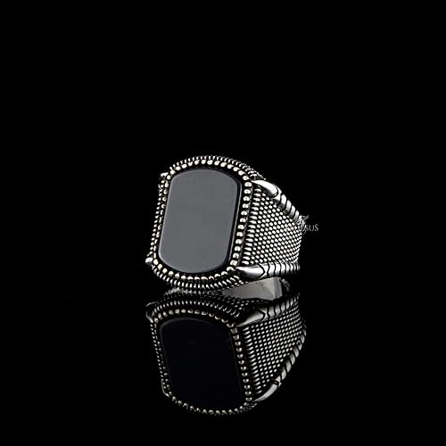 Miniatura 5 de Stylish Black Onyx Ring, Sterling Silver Onyx Ring, Black Gemstone Ring for Men, Handmade Classy Mens Jewelry, Unique Gift Idea for Him