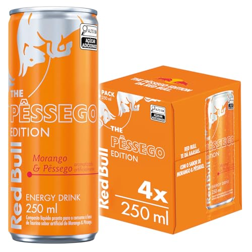 Pack de 4 Latas Red Bull Energético, Morango & Pêssego, 250ml