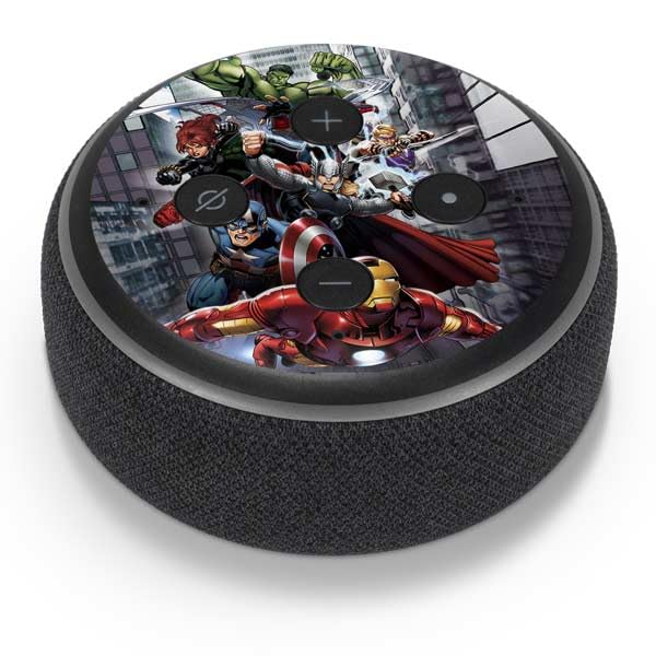 Skinit Decal Audio Skin Compatible with Amazon Echo Dot 3 - Officially Licensed Marvel Avengers Attack Design
