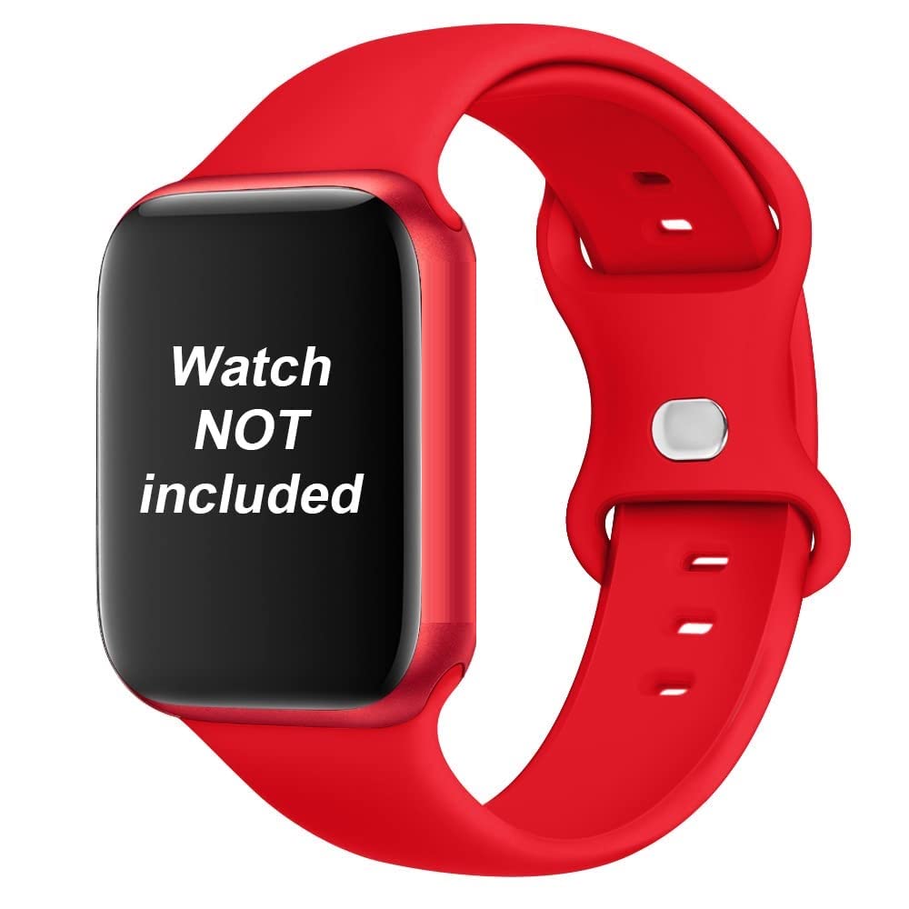 AMiRiTE ABS040 Double Loop Soft Silicone Watch Band/Strap Compatible With Apple iWatch Series 7/6/5/4/3/2/1/SE (RED, [ 42MM / 44MM / 45MM / 49MM ULTRA ]) (B0BZ56NHP4) Amazon Price History, Amazon Price Tracker